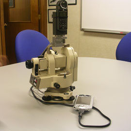 Survey instrument in a meeting room